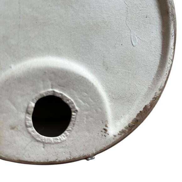 Ceramic Pillar Candle Holder Base Stand Pedestal Crackle Glaze Tan Retro Chic - Picture 10 of 12